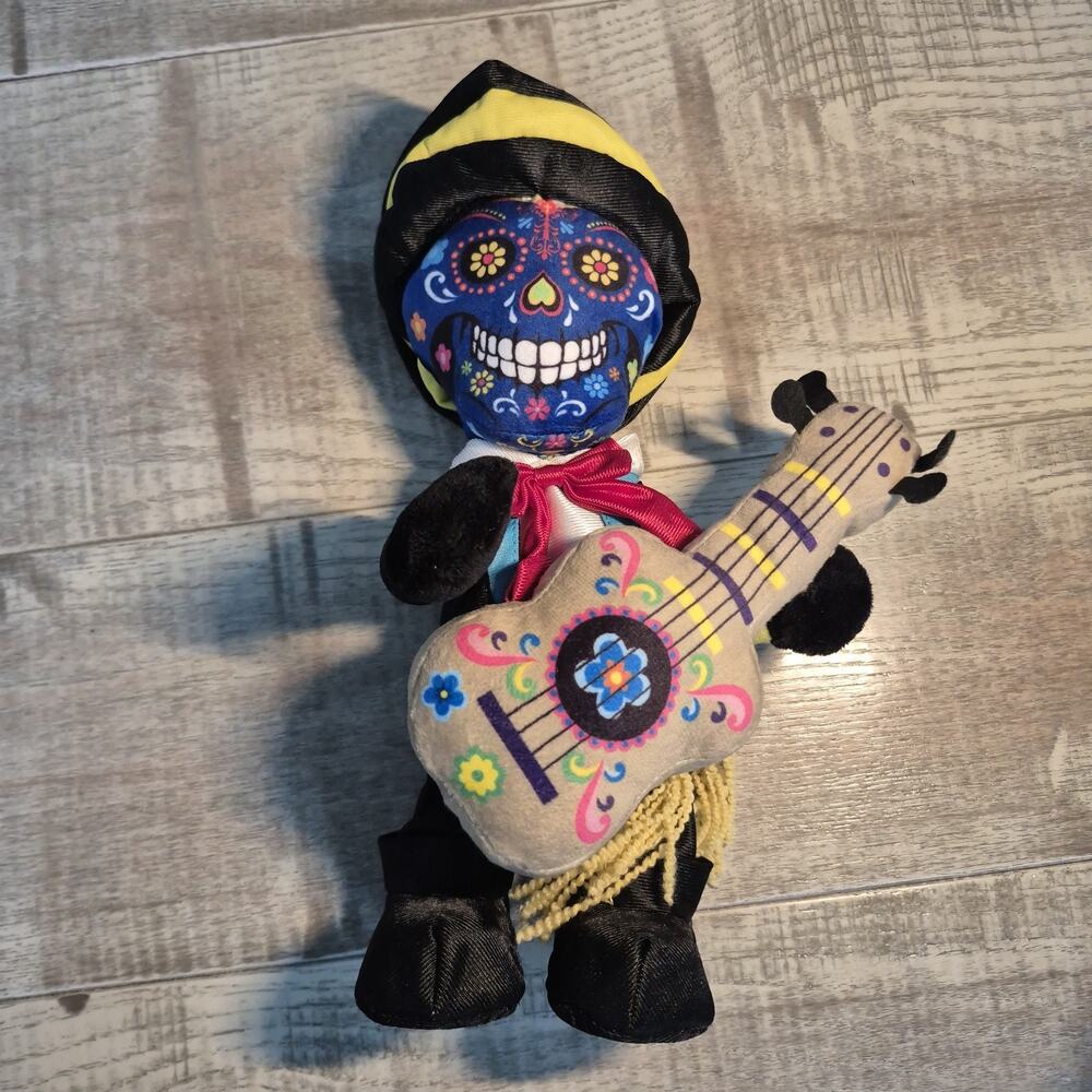 Animated Day of the Dead Skeleton Guitar Plush Mariachi Musical "Despacito"